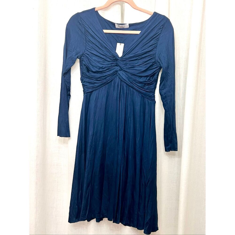 NWT Anthropologie Bailey 44 Women's Gathered Ruched Jersey Dress Sapphire Small